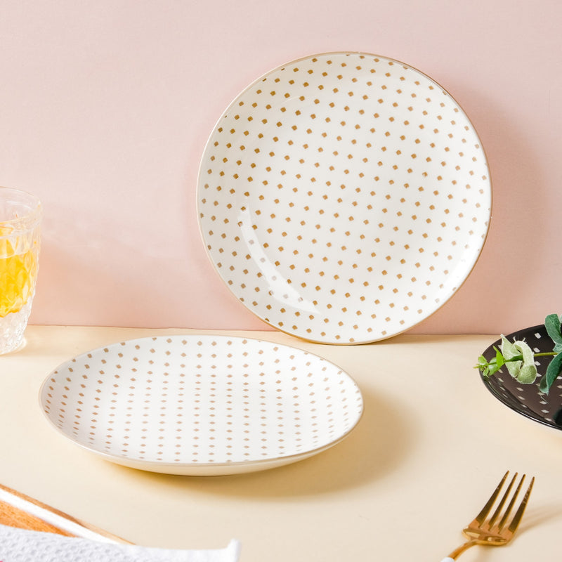 Retro White Ceramic Snack Plate 7.5 Inch Set Of 2 - Serving plate, snack plate, dessert plate | Plates for dining & home decor