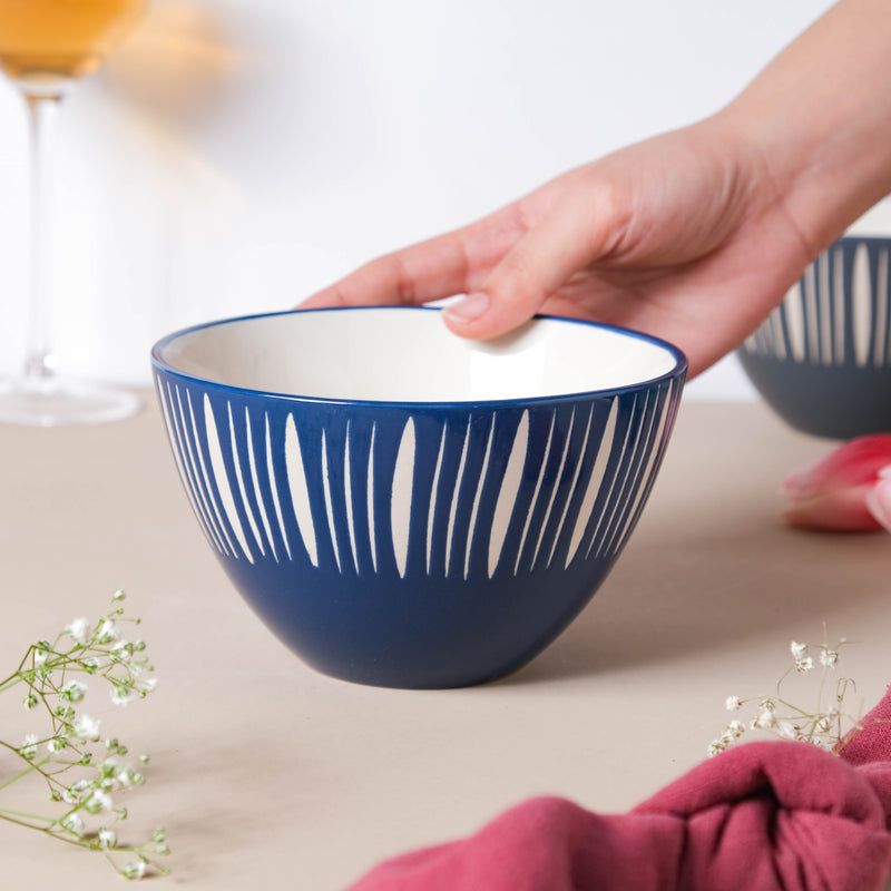 Celeste Azure Blue Bowl 550ml - Bowl, ceramic bowl, serving bowls, noodle bowl, salad bowls, bowl for snacks, large serving bowl | Bowls for dining table & home decor