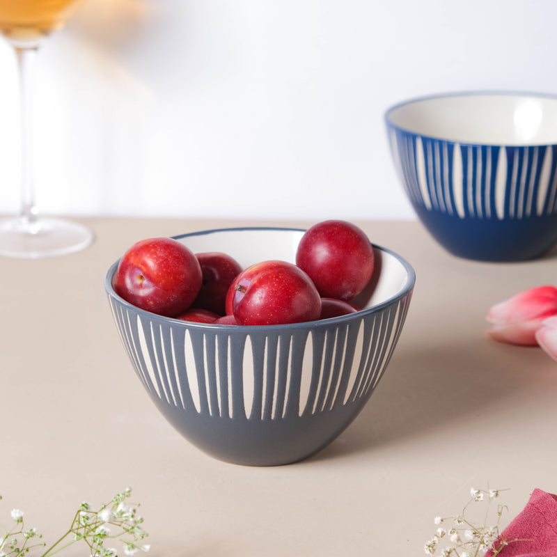 Celeste Pewter Grey Bowl 550ml - Bowl, soup bowl, ceramic bowl, snack bowls, curry bowl, popcorn bowls | Bowls for dining table & home decor