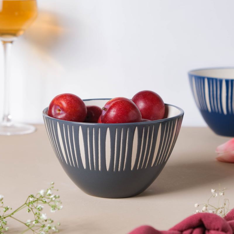 Celeste Pewter Grey Bowl 550ml - Bowl, soup bowl, ceramic bowl, snack bowls, curry bowl, popcorn bowls | Bowls for dining table & home decor