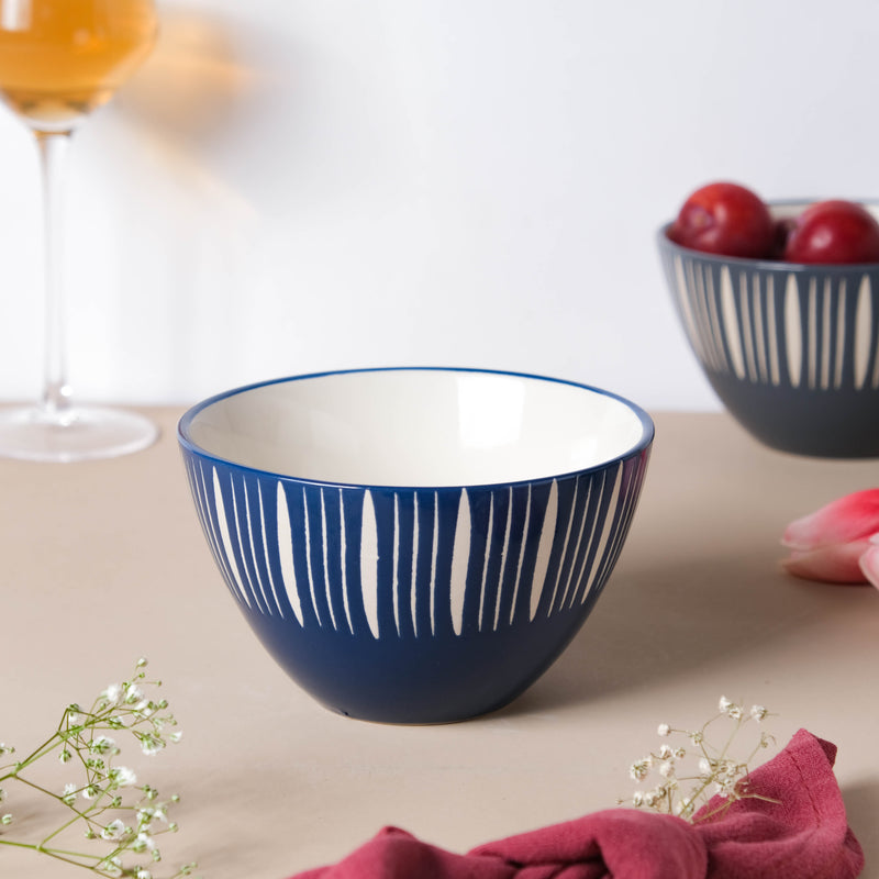 Celeste Azure Blue Bowl 550ml - Bowl, ceramic bowl, serving bowls, noodle bowl, salad bowls, bowl for snacks, large serving bowl | Bowls for dining table & home decor