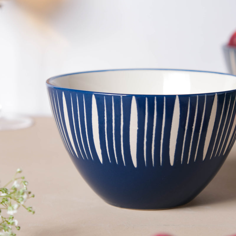 Celeste Azure Blue Bowl 550ml - Bowl, ceramic bowl, serving bowls, noodle bowl, salad bowls, bowl for snacks, large serving bowl | Bowls for dining table & home decor