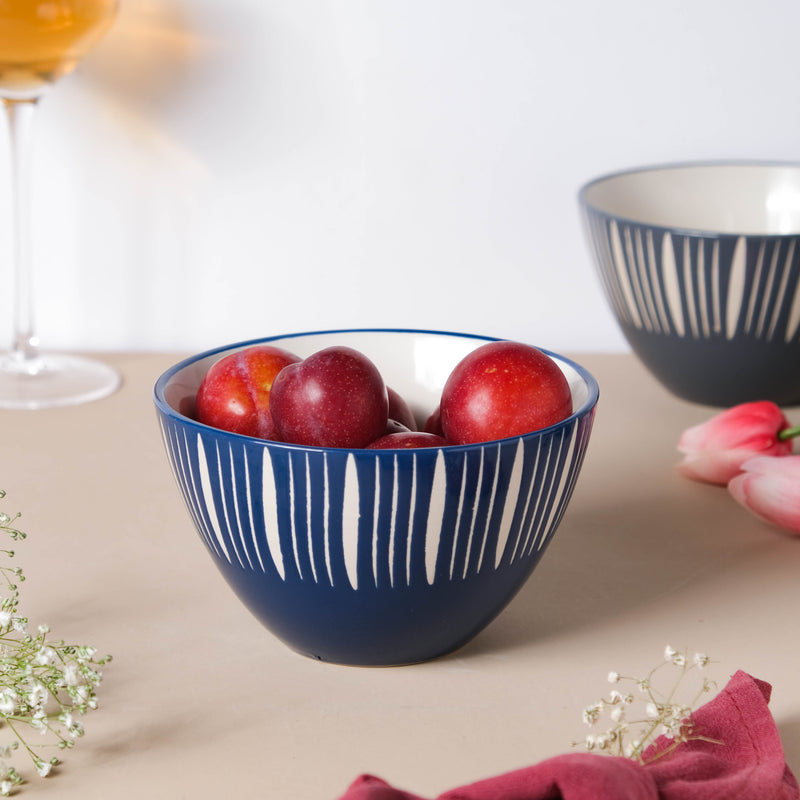 Celeste Azure Blue Bowl 550ml - Bowl, ceramic bowl, serving bowls, noodle bowl, salad bowls, bowl for snacks, large serving bowl | Bowls for dining table & home decor