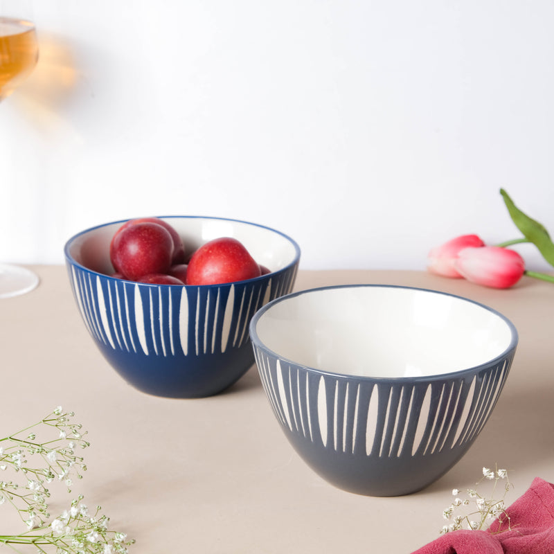 Celeste Azure Blue Bowl 550ml - Bowl, ceramic bowl, serving bowls, noodle bowl, salad bowls, bowl for snacks, large serving bowl | Bowls for dining table & home decor