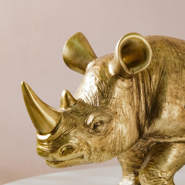 Rhino Figurine Gold - Showpiece | Home decor item | Room decoration item