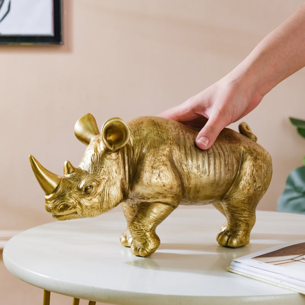 Rhino Figurine Gold