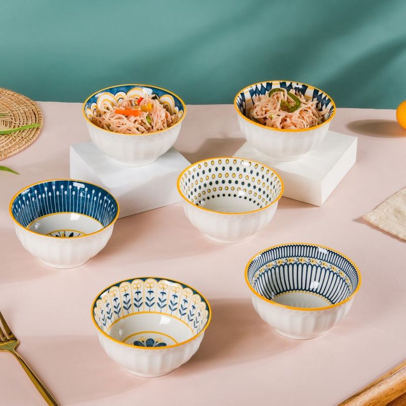 Aloha Soup Bowl 280 ml Set Of 6 - Bowl, soup bowl, ceramic bowl, snack bowls, curry bowl, popcorn bowls | Bowls for dining table & home decor