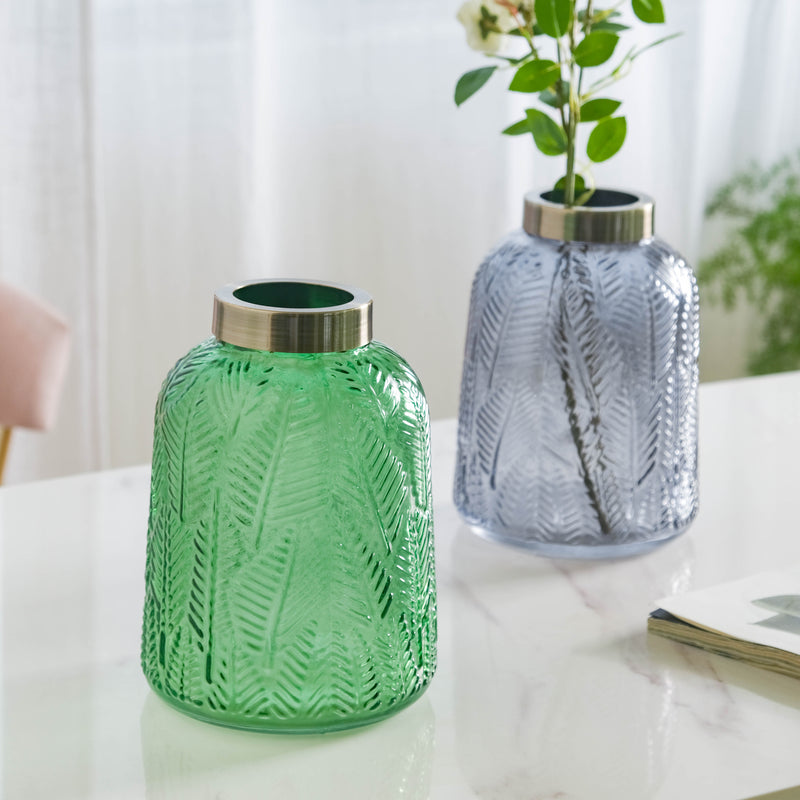 Large Bottle Glass Vase - Flower vase for home decor, office and gifting | Home decoration items