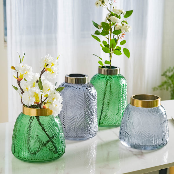 Large Bottle Glass Vase - Flower vase for home decor, office and gifting | Home decoration items