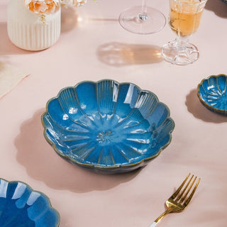 Ocean Ceramic Salad Plate Blue 7 Inch