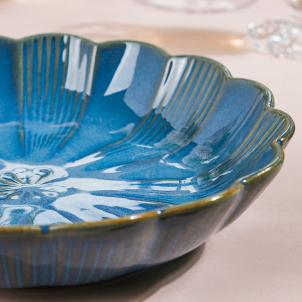 Ocean Ceramic Salad Plate Blue 7 Inch