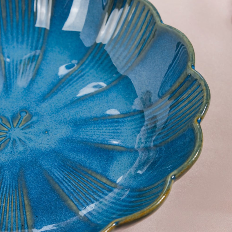 Ocean Ceramic Salad Plate Blue 7 Inch - Serving plate, snack plate, dessert plate | Plates for dining & home decor