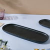 Black Long Ceramic Serving Platter - Ceramic platter, serving platter, fruit platter | Plates for dining table & home decor