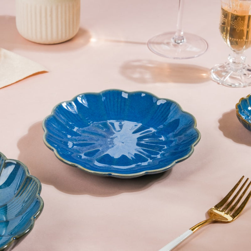 Ocean Ceramic Snack Plate Blue 6 Inch - Serving plate, snack plate, dessert plate | Plates for dining & home decor