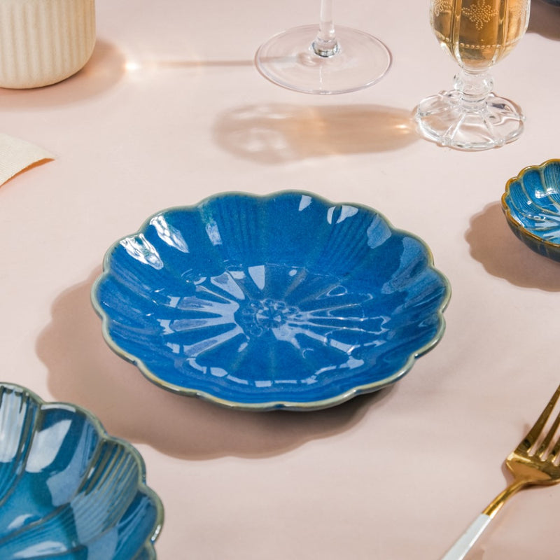 Ocean Ceramic Snack Plate Blue 6 Inch - Serving plate, snack plate, dessert plate | Plates for dining & home decor