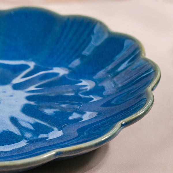Ocean Ceramic Snack Plate Blue 6 Inch