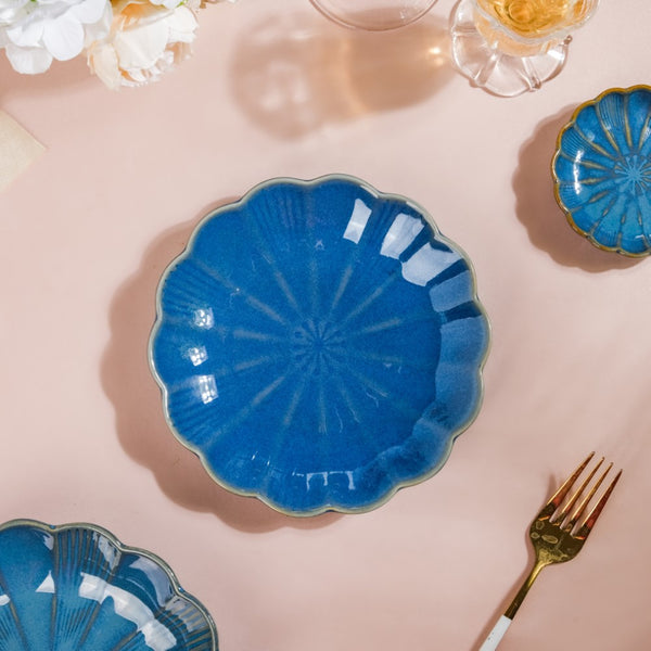 Ocean Ceramic Snack Plate Blue 6 Inch - Serving plate, snack plate, dessert plate | Plates for dining & home decor