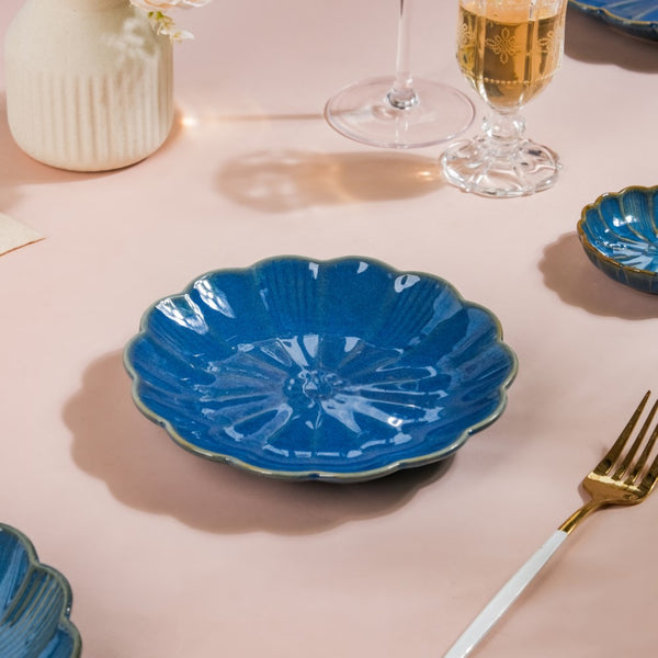Ocean Ceramic Snack Plate Blue 6 Inch - Serving plate, snack plate, dessert plate | Plates for dining & home decor