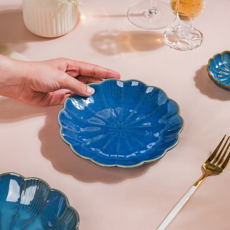 Ocean Ceramic Snack Plate Blue 6 Inch - Serving plate, snack plate, dessert plate | Plates for dining & home decor