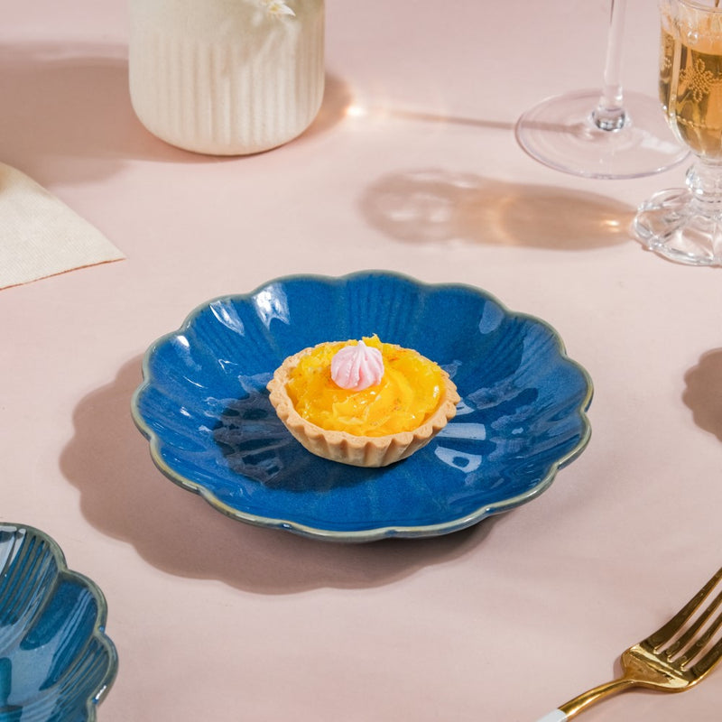 Ocean Ceramic Snack Plate Blue 6 Inch - Serving plate, snack plate, dessert plate | Plates for dining & home decor