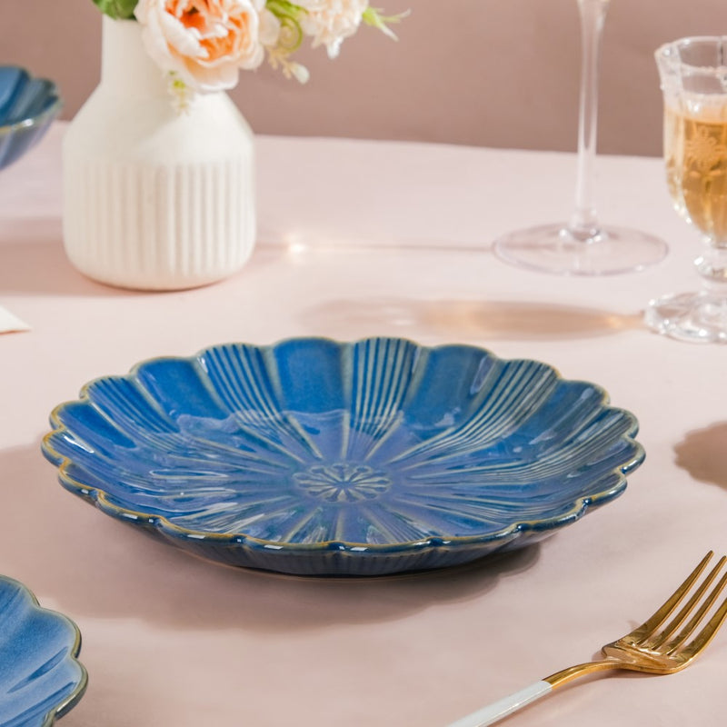 Ocean Ceramic Plate For Snacks 8 Inch Blue - Serving plate, snack plate, dessert plate | Plates for dining & home decor