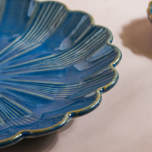 Ocean Ceramic Plate For Snacks 8 Inch Blue