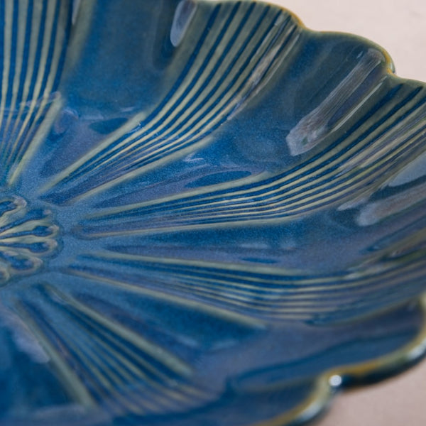 Ocean Ceramic Plate For Snacks 8 Inch Blue