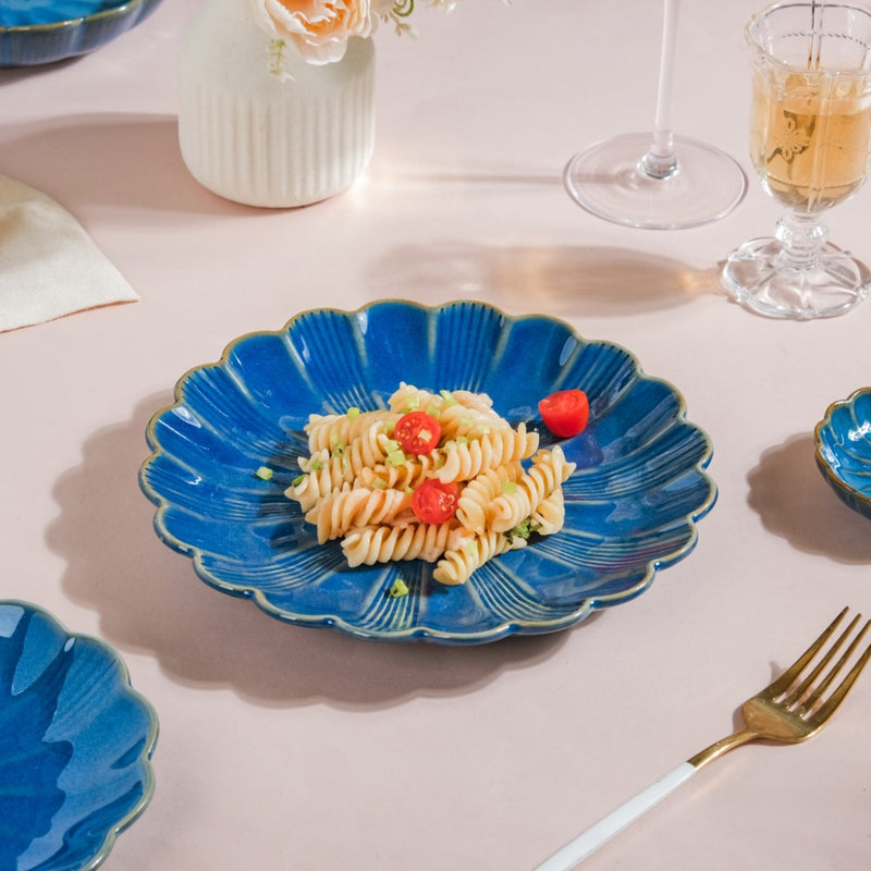 Ocean Ceramic Plate For Snacks 8 Inch Blue - Serving plate, snack plate, dessert plate | Plates for dining & home decor