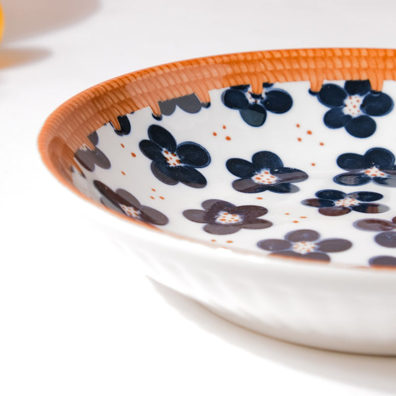 Sylvan Floral Patterned Ceramic Snack Dish 8 Inch - Serving plate, snack plate, dessert plate | Plates for dining & home decor