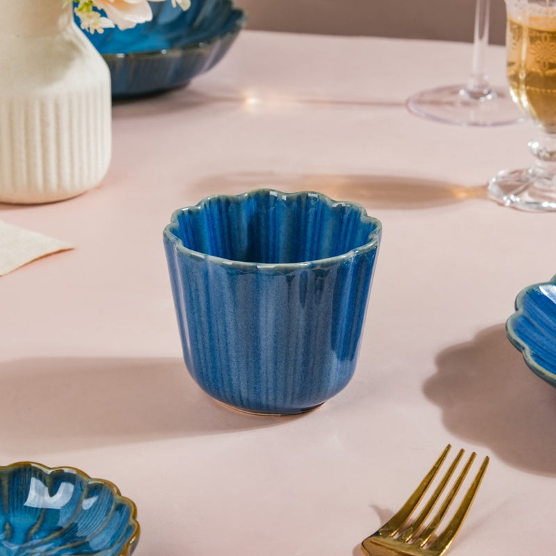 Ocean Side Bowl Blue 200 ml - Bowl,ceramic bowl, snack bowls, curry bowl, popcorn bowls | Bowls for dining table & home decor