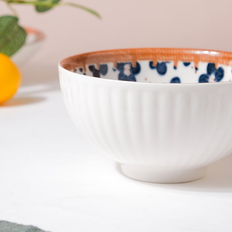 Sylvan Floral Patterned Ceramic Snack Bowl 4.5 Inch 250 ml - Bowl,ceramic bowl, snack bowls, curry bowl, popcorn bowls | Bowls for dining table & home decor