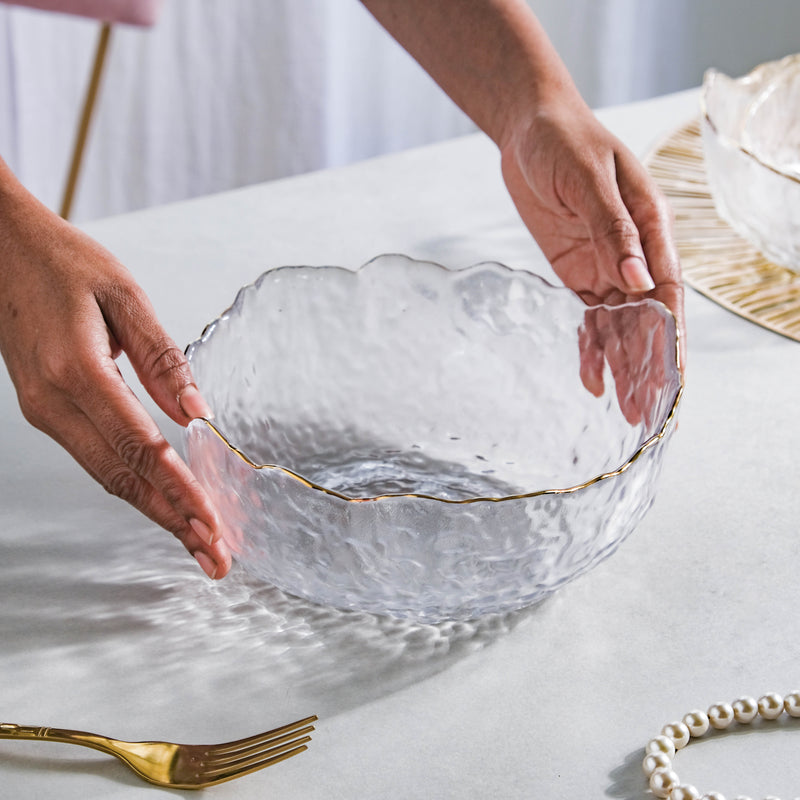 Large Decorative Bowl - Glass bowl, serving bowls, bowl for snacks, glass serving bowl, large serving bowl | Bowls for dining table & home decor