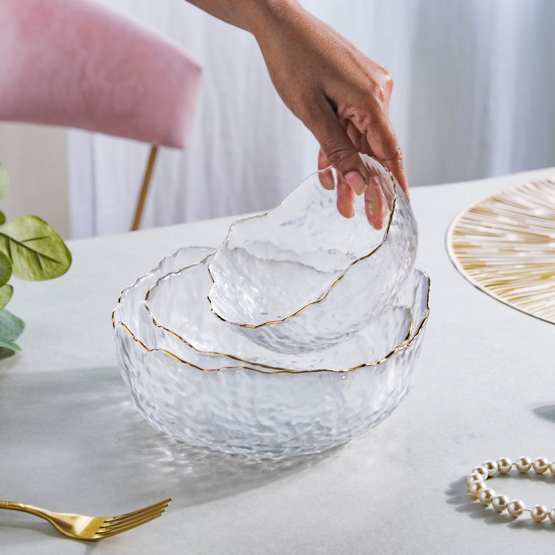 Large Decorative Bowl - Glass bowl, serving bowls, bowl for snacks, glass serving bowl, large serving bowl | Bowls for dining table & home decor