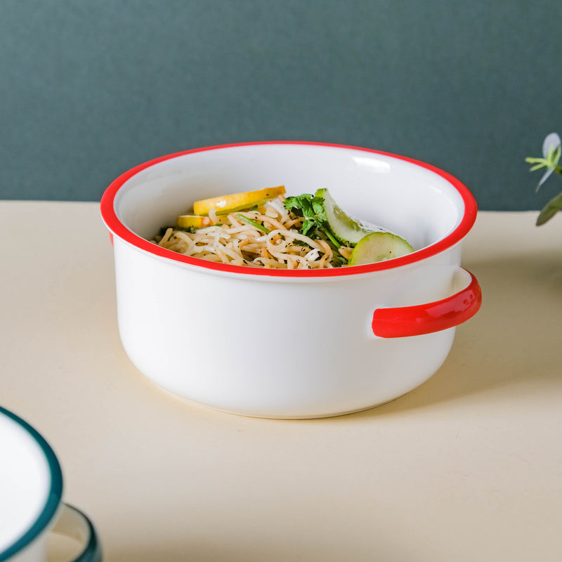 Toujours Curry Bowl With Handle 700 ml - Bowl, ceramic bowl, serving bowls, noodle bowl, salad bowls, bowl for snacks, baking bowls, large serving bowl, bowl with handle | Bowls for dining table & home decor