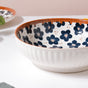 Sylvan Floral Patterned Ceramic Serving Bowl 9 Inch 1 L - Bowl, ceramic bowl, serving bowls, noodle bowl, salad bowls, bowl for snacks, large serving bowl | Bowls for dining table & home decor