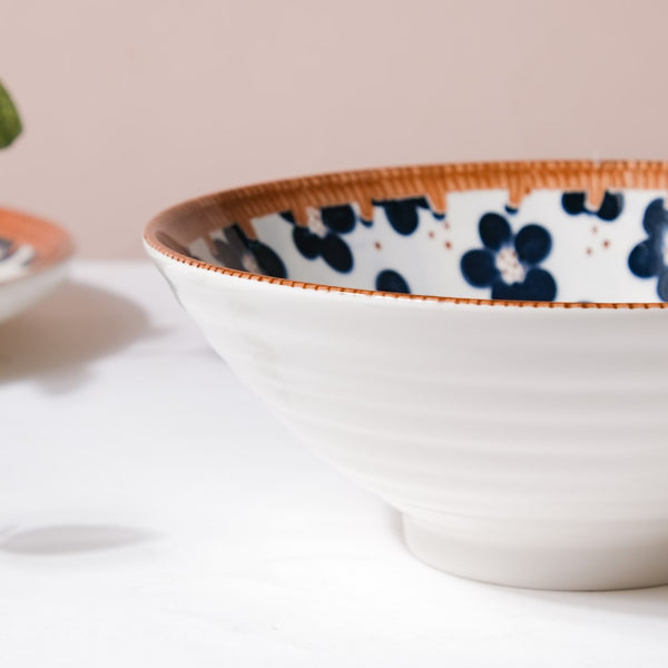 Sylvan Floral Patterned Ceramic Ramen Bowl 8 Inch 750 ml