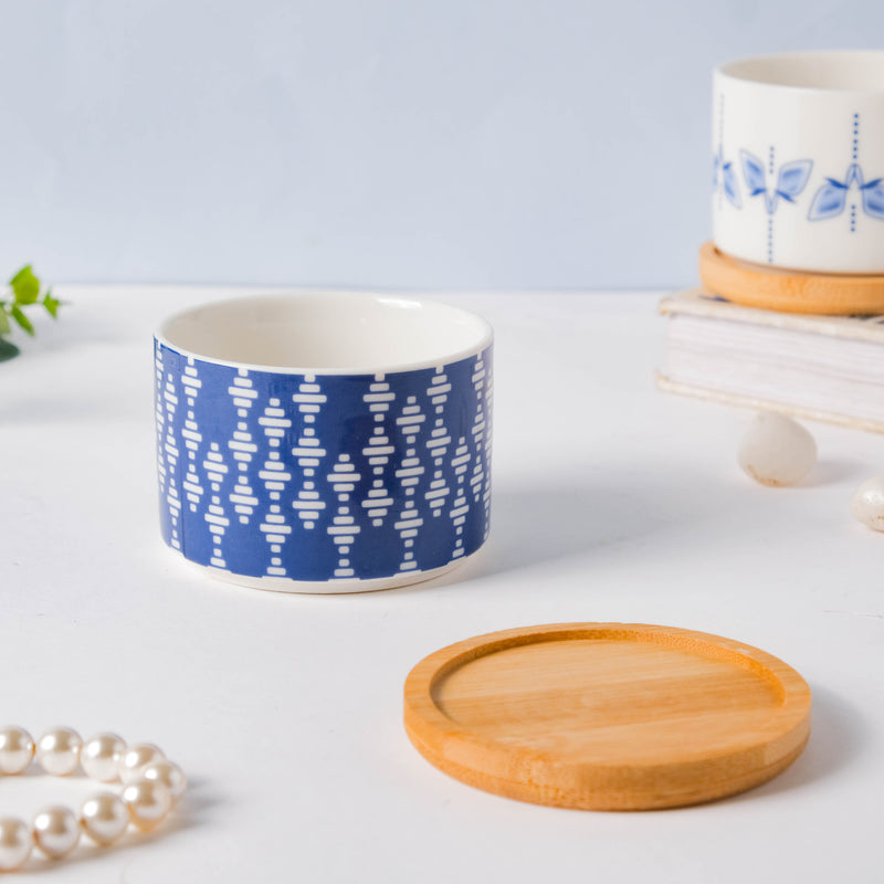 Leafy Landscape Ceramic Planter Set With Coaster Set Of 8