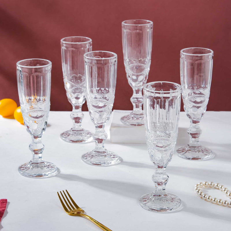 Champagne Glass Transparent Set Of 6 150 ml