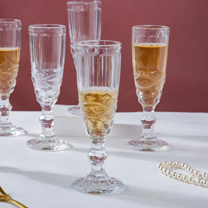 Champagne Glass Transparent Set Of 6 150 ml
