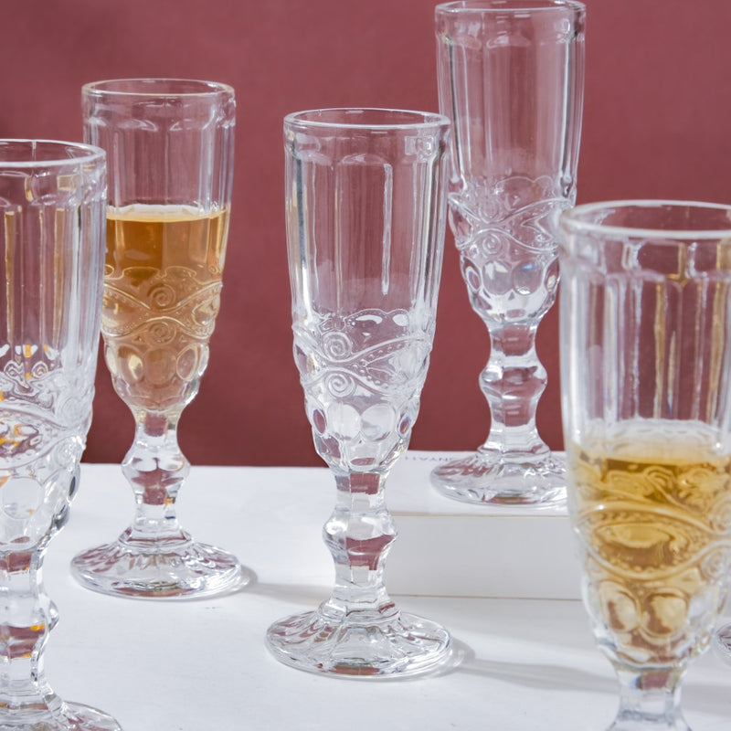 Champagne Glass Transparent Set Of 6 150 ml