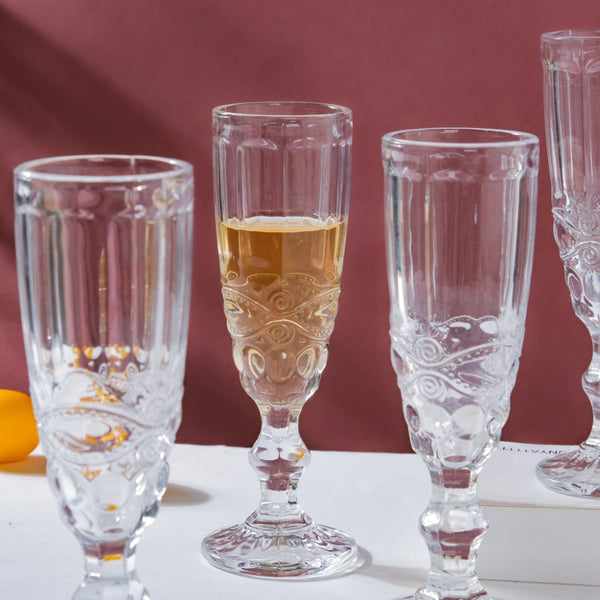 Champagne Glass Transparent Set Of 6 150 ml