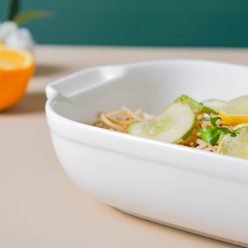 White Baking Dish With Handle - Baking Dish