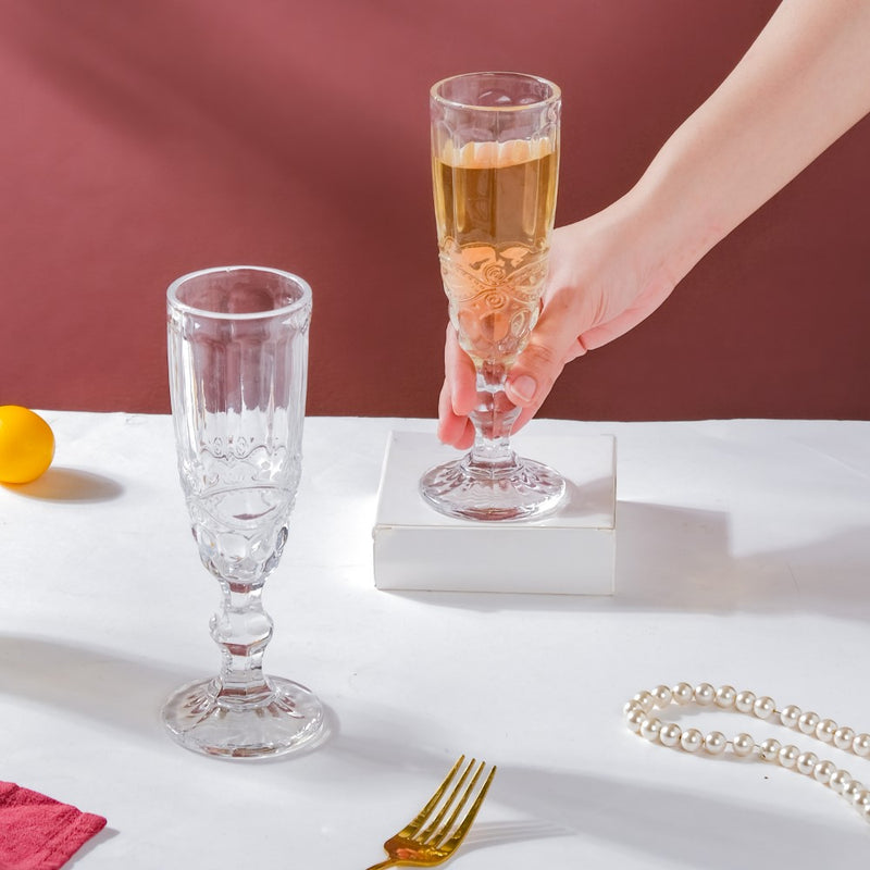 Champagne Glass Transparent Set Of 6 150 ml