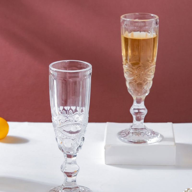 Champagne Glass Transparent Set Of 6 150 ml
