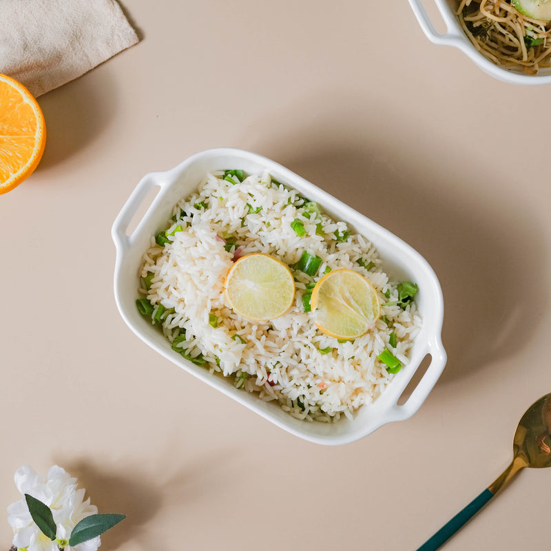 White Ceramic Baking Tray - Baking Dish