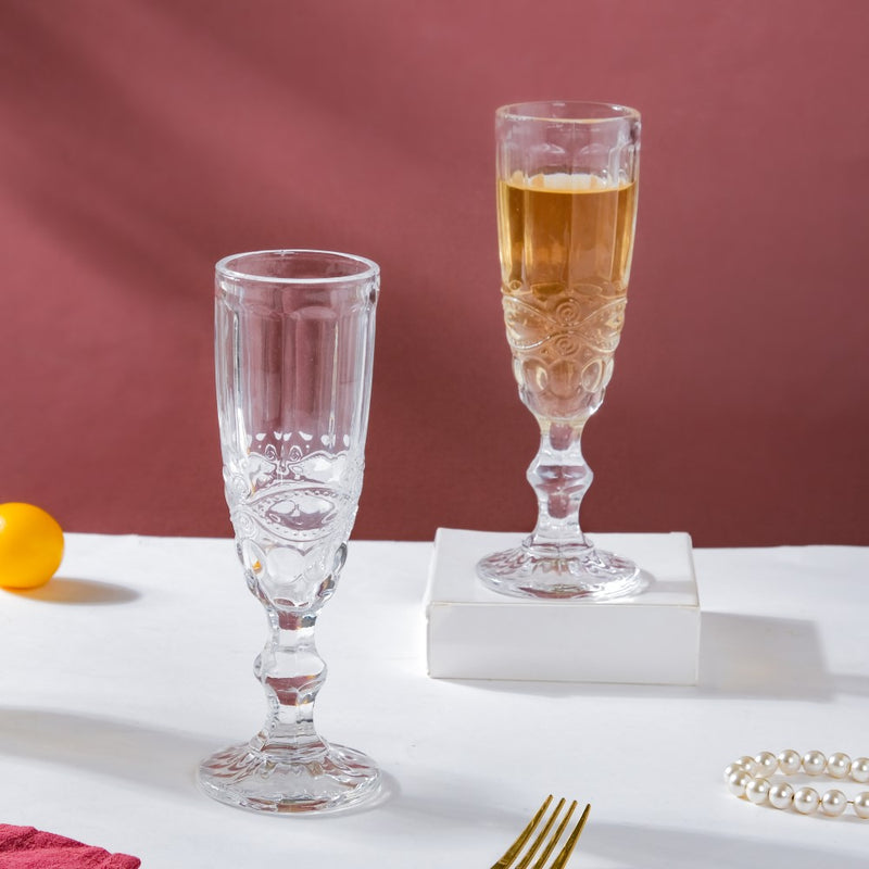 Champagne Glass Transparent Set Of 6 150 ml