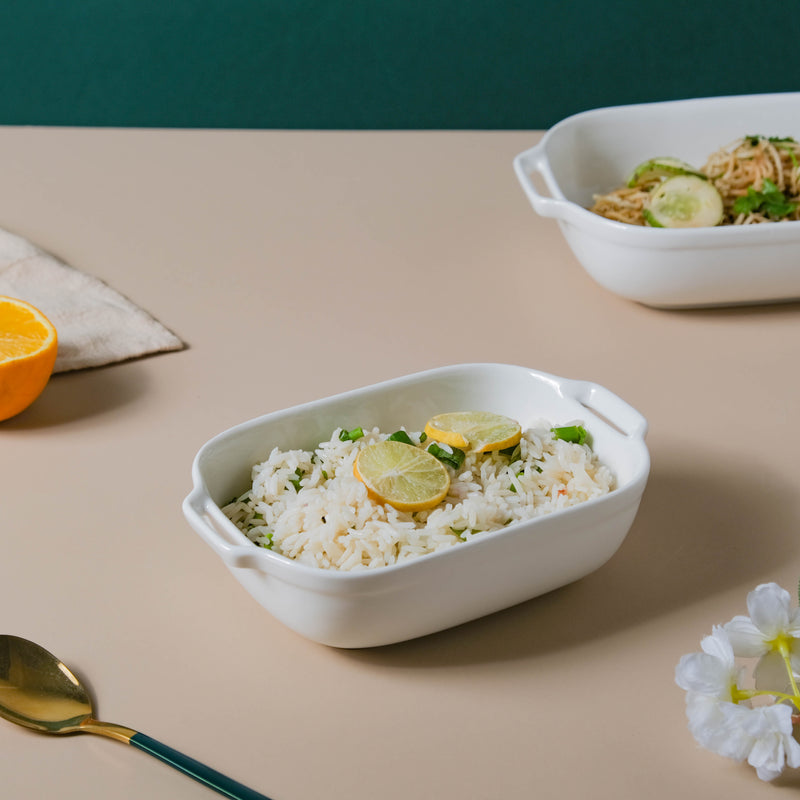 White Ceramic Baking Tray - Baking Dish