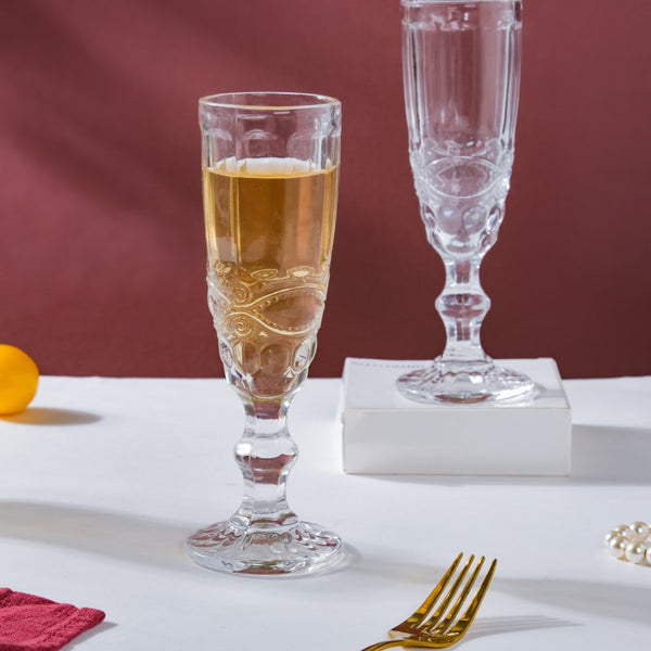 Champagne Glass Transparent Set Of 6 150 ml
