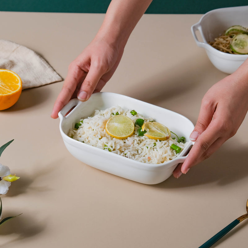 White Ceramic Baking Tray - Baking Dish