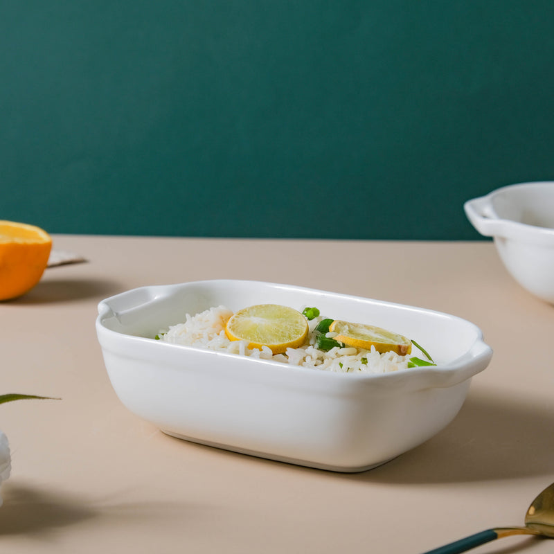 White Ceramic Baking Tray - Baking Dish